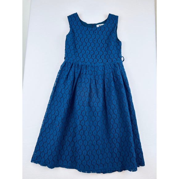 BINPAW Other - BINPAW Girls Teal Blue Floral Lace Sleeveless Special Occasion Dress Size 6-7